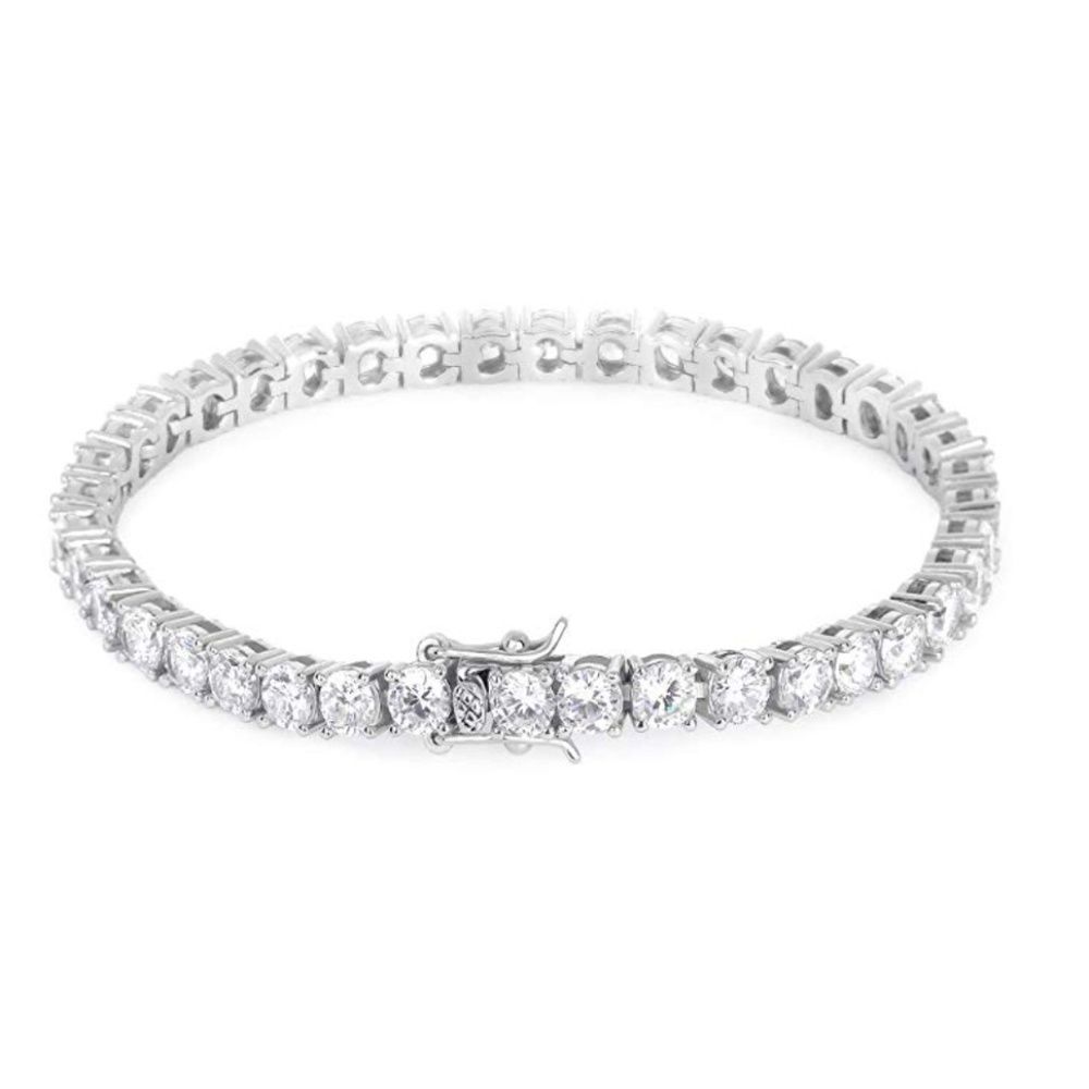 Braclet 14k White Gold 5A grade Cubic Stones
